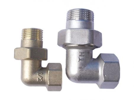Коліно американка ТМ 1/2" нікель