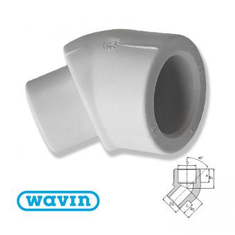 Коліно EKOPLASTIK WAVIN 20Х45° ВНУТРІШНІЙ / ЗОВНІШНІЙ
