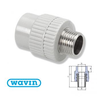 Муфта EKOPLASTIK WAVIN 25Х1/2" З МЕТАЛЕВОЮ РІЗЬБОЮ ЗОВНІШНЬОЮ